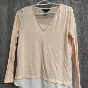 White House Black Market Light Pink Long Sleeve Top